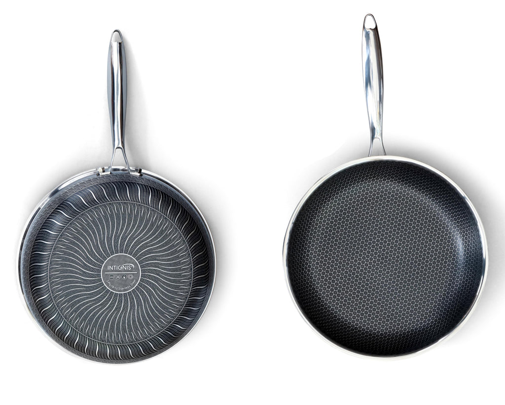 28cm Non-Stick Stainless Steel Frying Pan with Lid