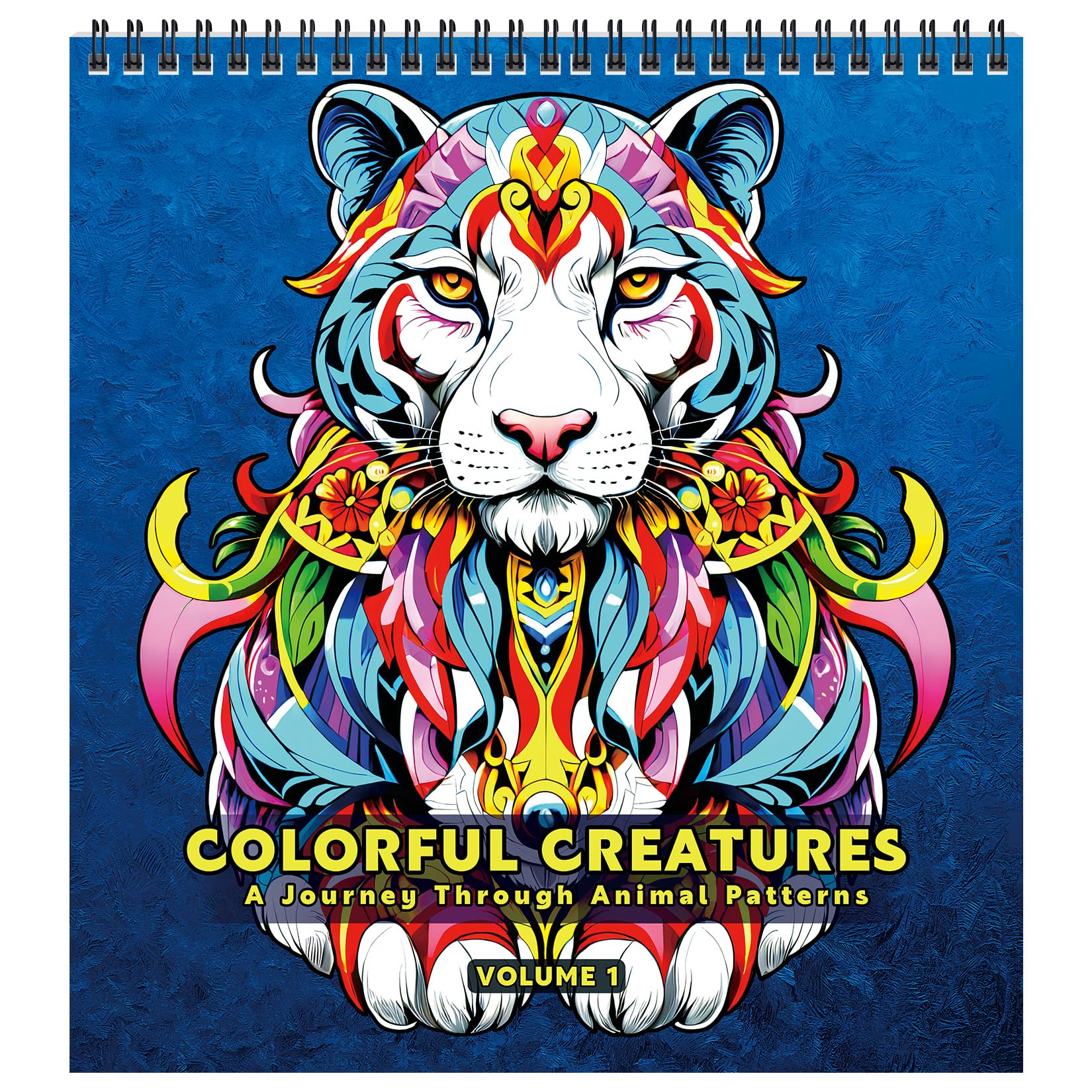 FUN LAVIE Animal Mandala Adult Colouring Book – Spiral Bound Stress Relief