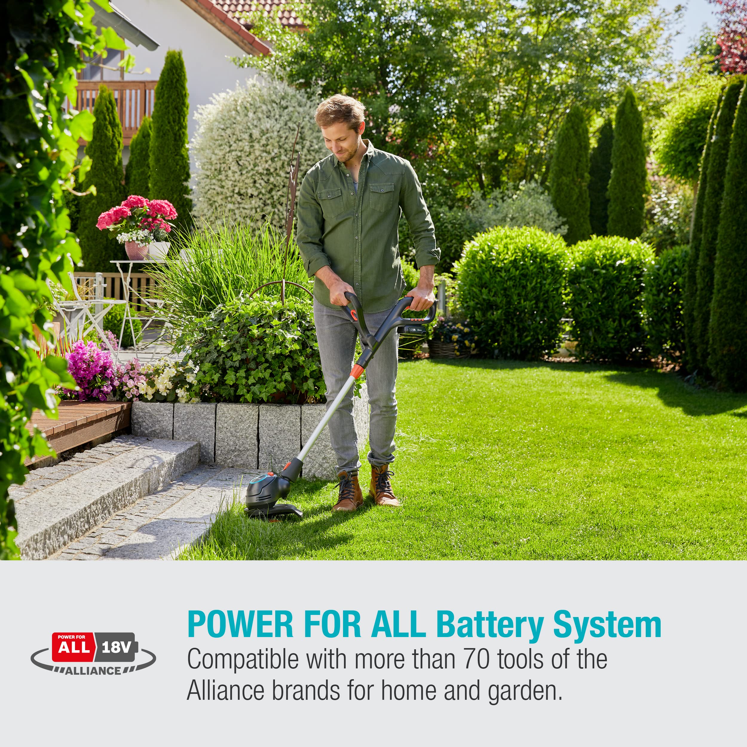 Gardena ComfortCut 23/18V P4A Cordless Lawn Trimmer | 230mm Cutting Width