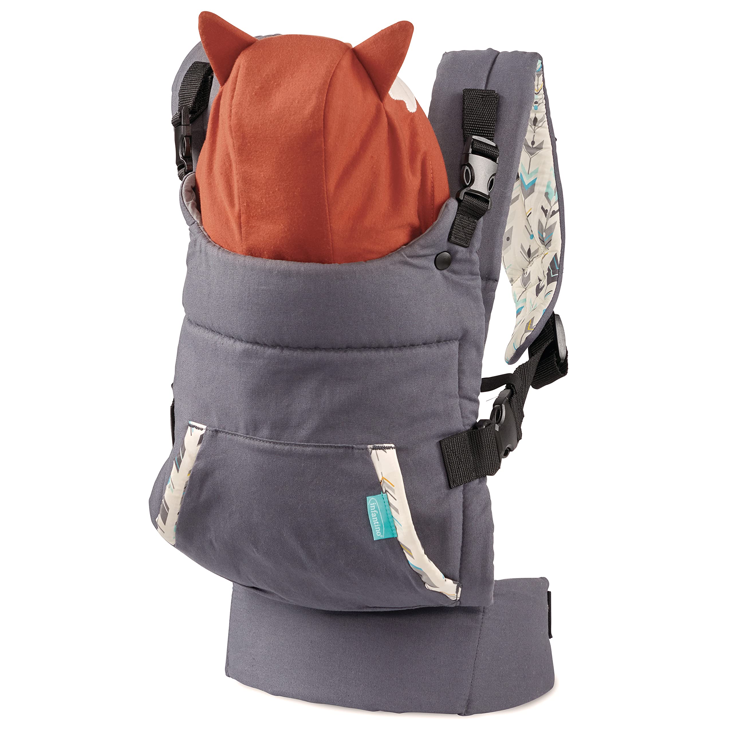 Infantino Cuddle Up Ergonomic Baby Carrier with Fox Hood, 12-40 lbs