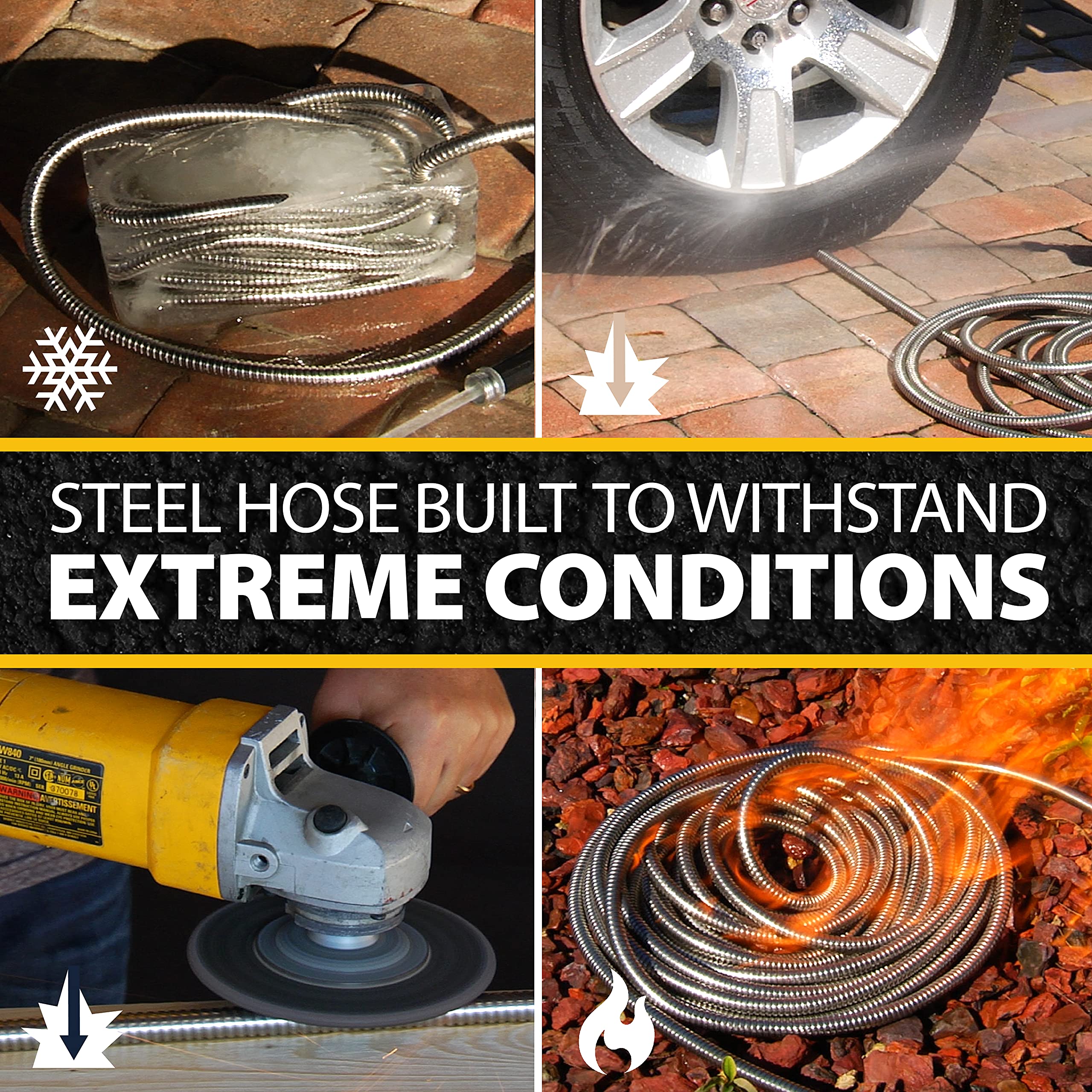 Bionic Steel 75ft Garden Hose | 304 Stainless Steel Metal Water Hose