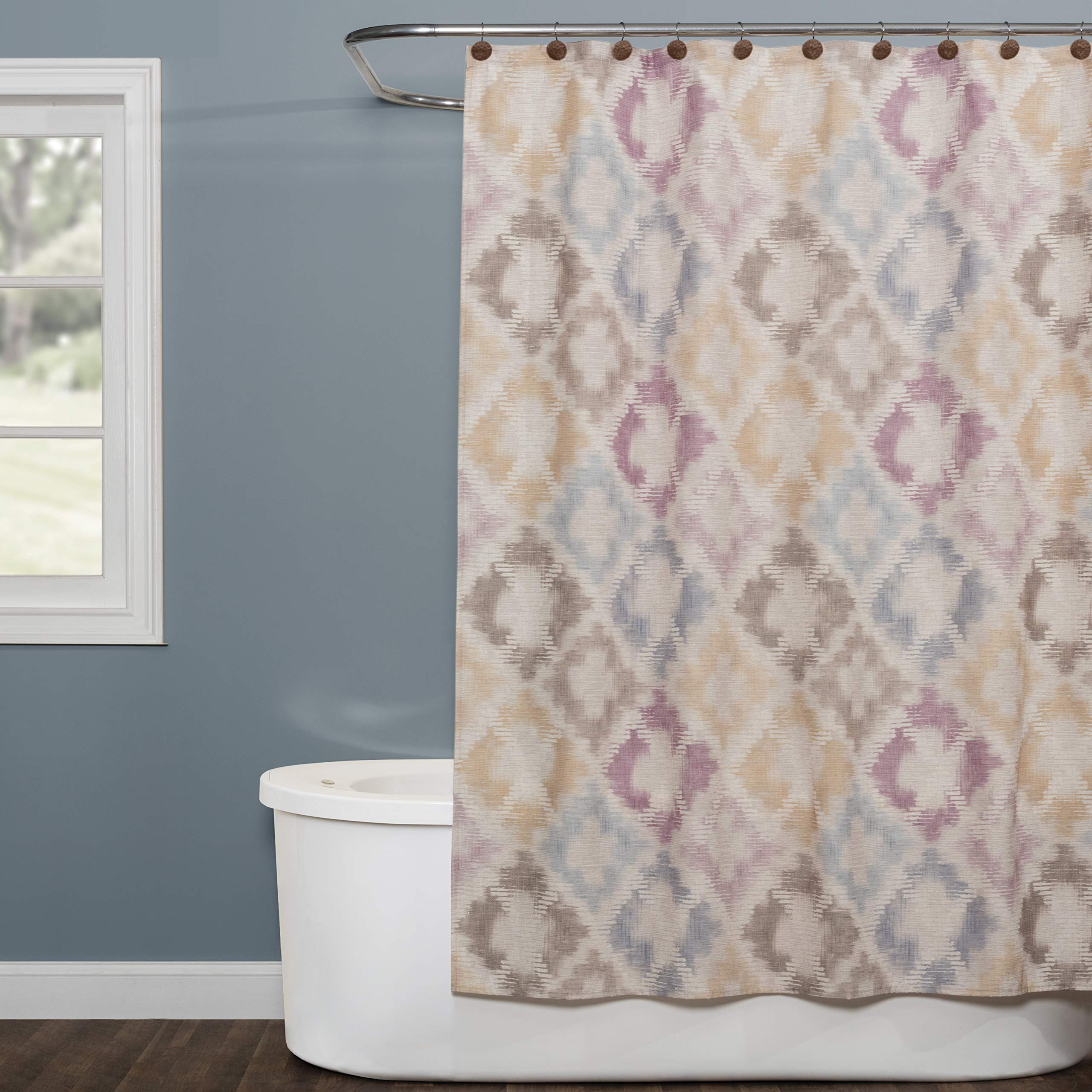 SKL Home Davidson Shower Curtain | Rustic Linen Blend Fabric, 70x72