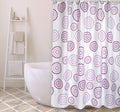 MSV Premium PVC Shower Curtain | 180x200cm Waterproof Purple Points