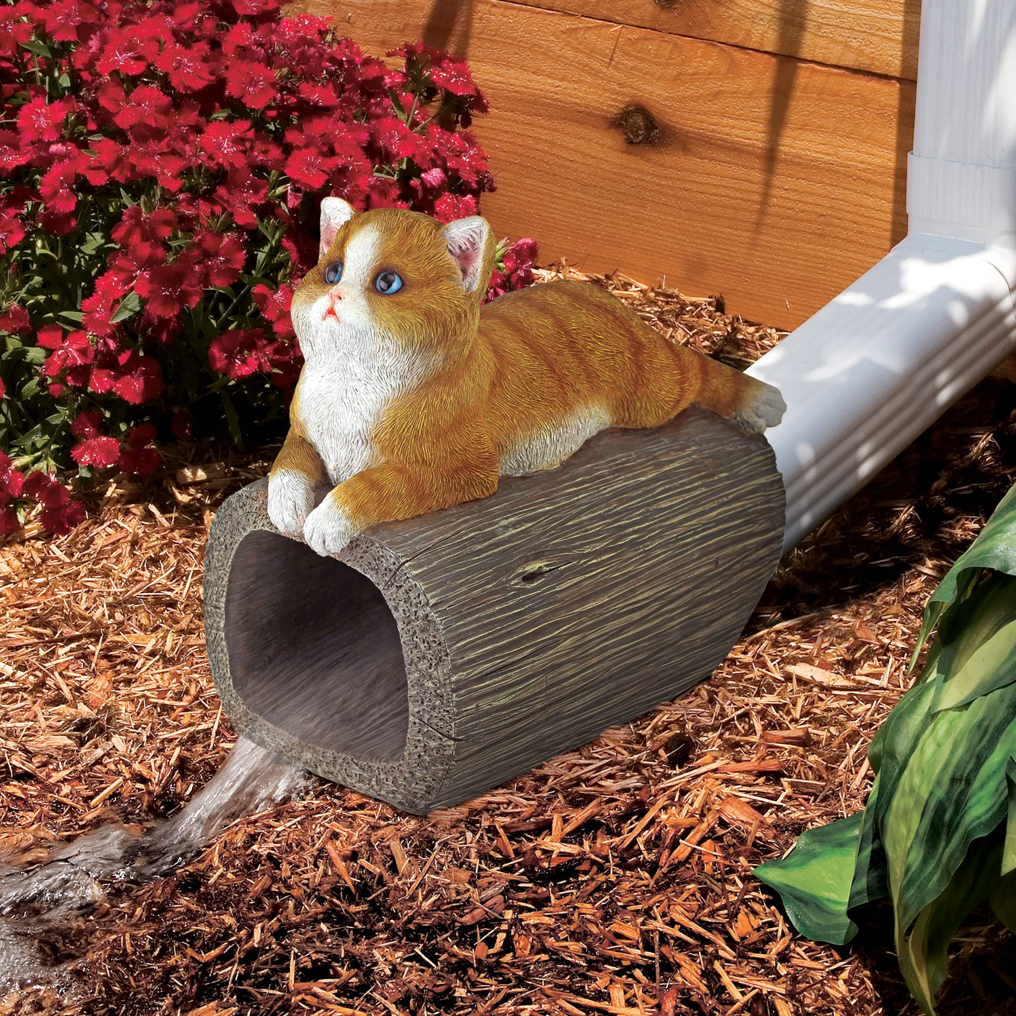 Design Toscano Kitty Cat Gutter Guardian Downspout Statue – Resin Garden Art