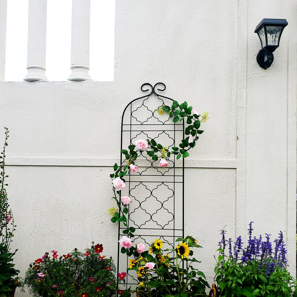 SCENDOR 5FT Metal Garden Trellis – 2 Pack Rustproof Iron Lattice Panels