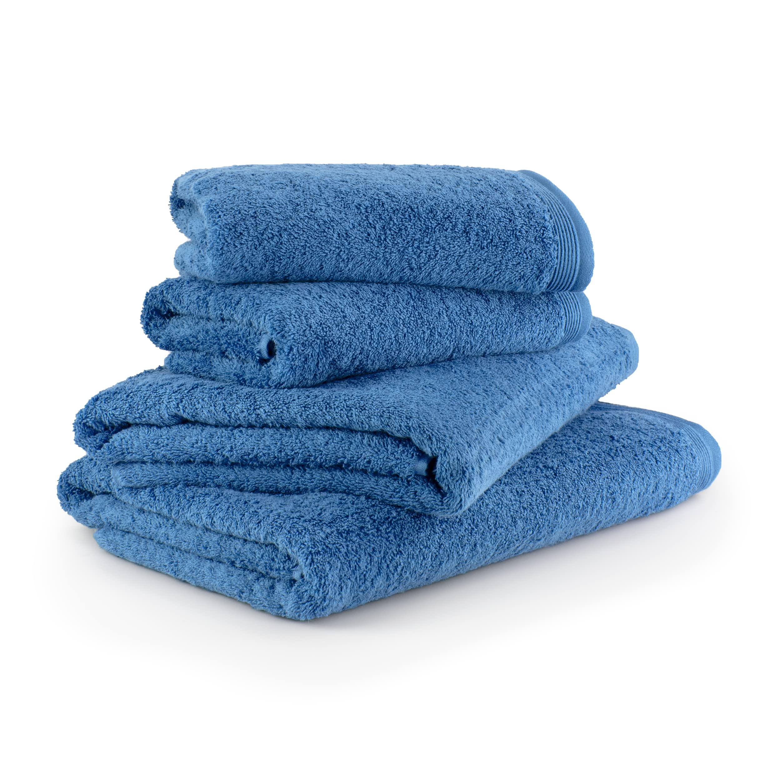 möve Superwuschel 4-Piece Cotton Towel Set – Cornflower Blue