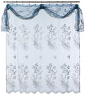Jolof Store Capri Shower Curtain – Slate Blue Sheer Lace Modern Decor