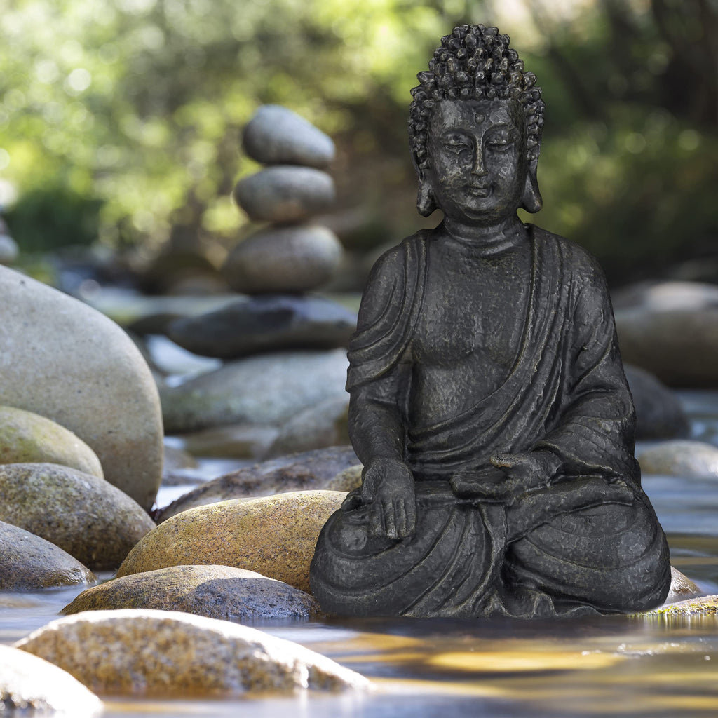 Zen Buddha Figurine - 40cm Weatherproof Garden Sculpture
