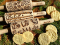 3-Piece Mini Embossed Rolling Pin Set – Laser Cut Beech Wood