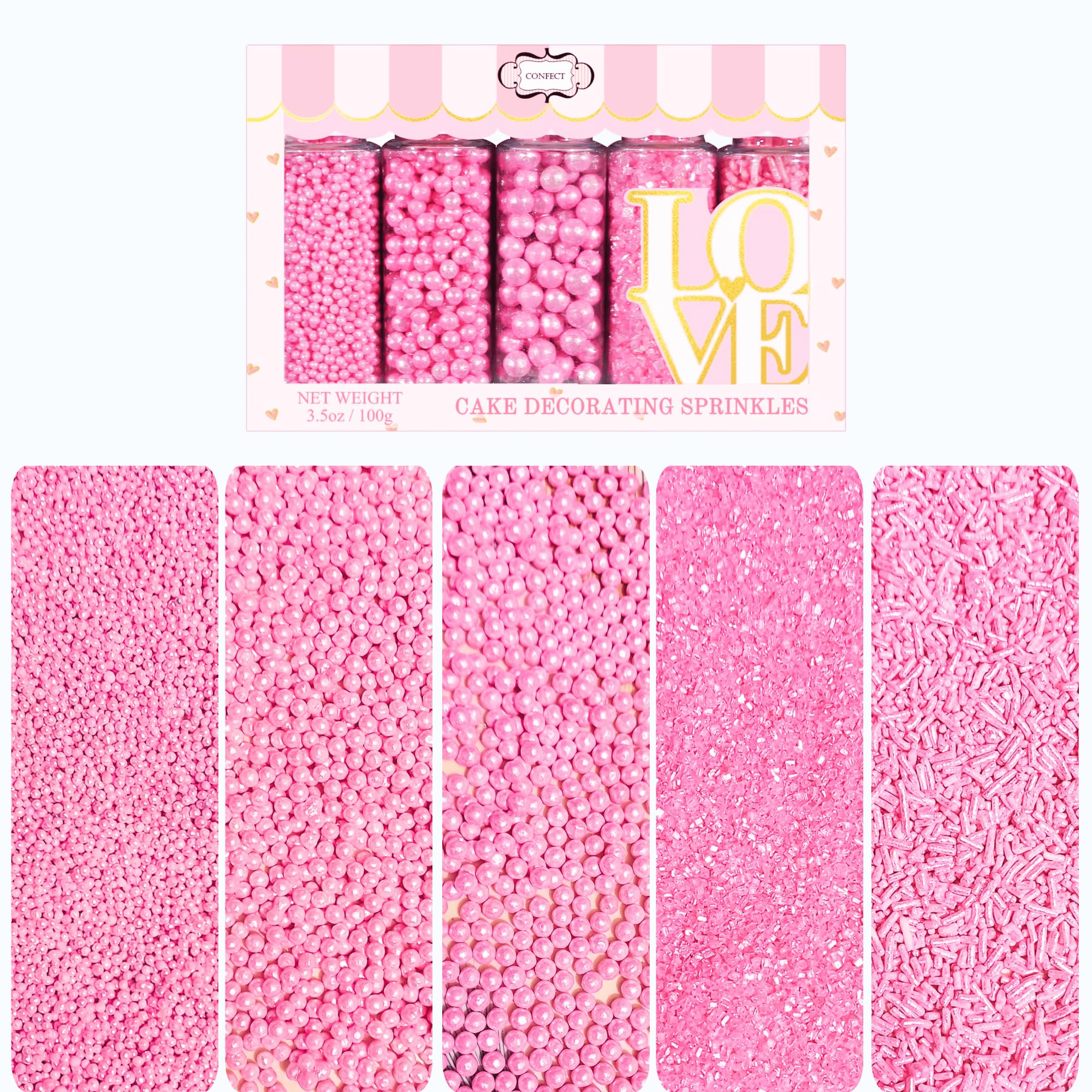 Jolof Store Girly Dream Pink Cake Sprinkles for Baking Decorations