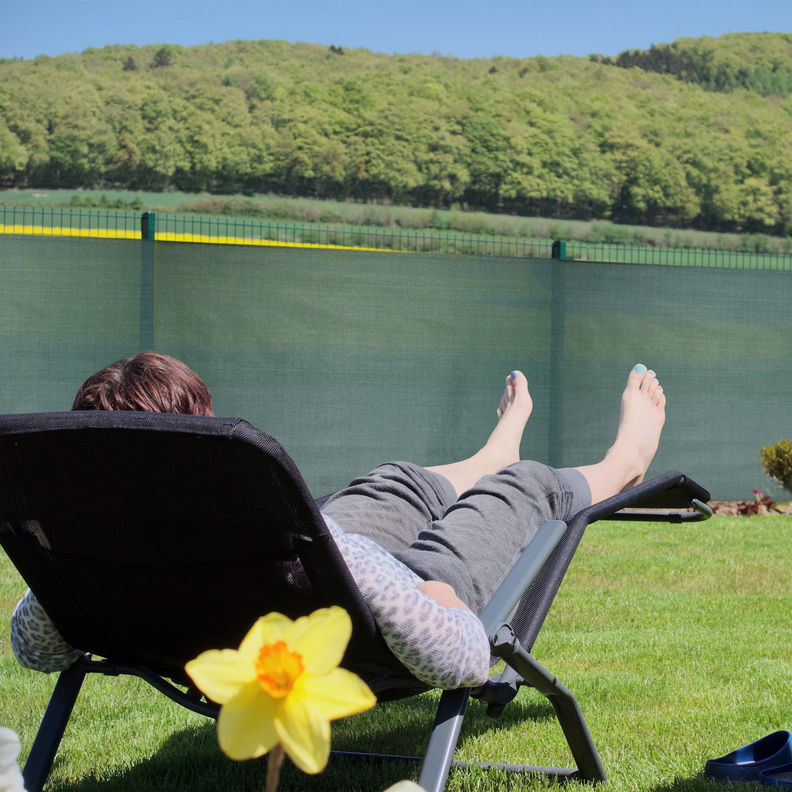 Relaxdays Green HDPE Fence Netting | UV-Resistant Privacy Shield, 1.2x15m