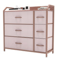 YITAHOME 6-Drawer Fabric Dresser – Sturdy Steel Storage Chest, Pink