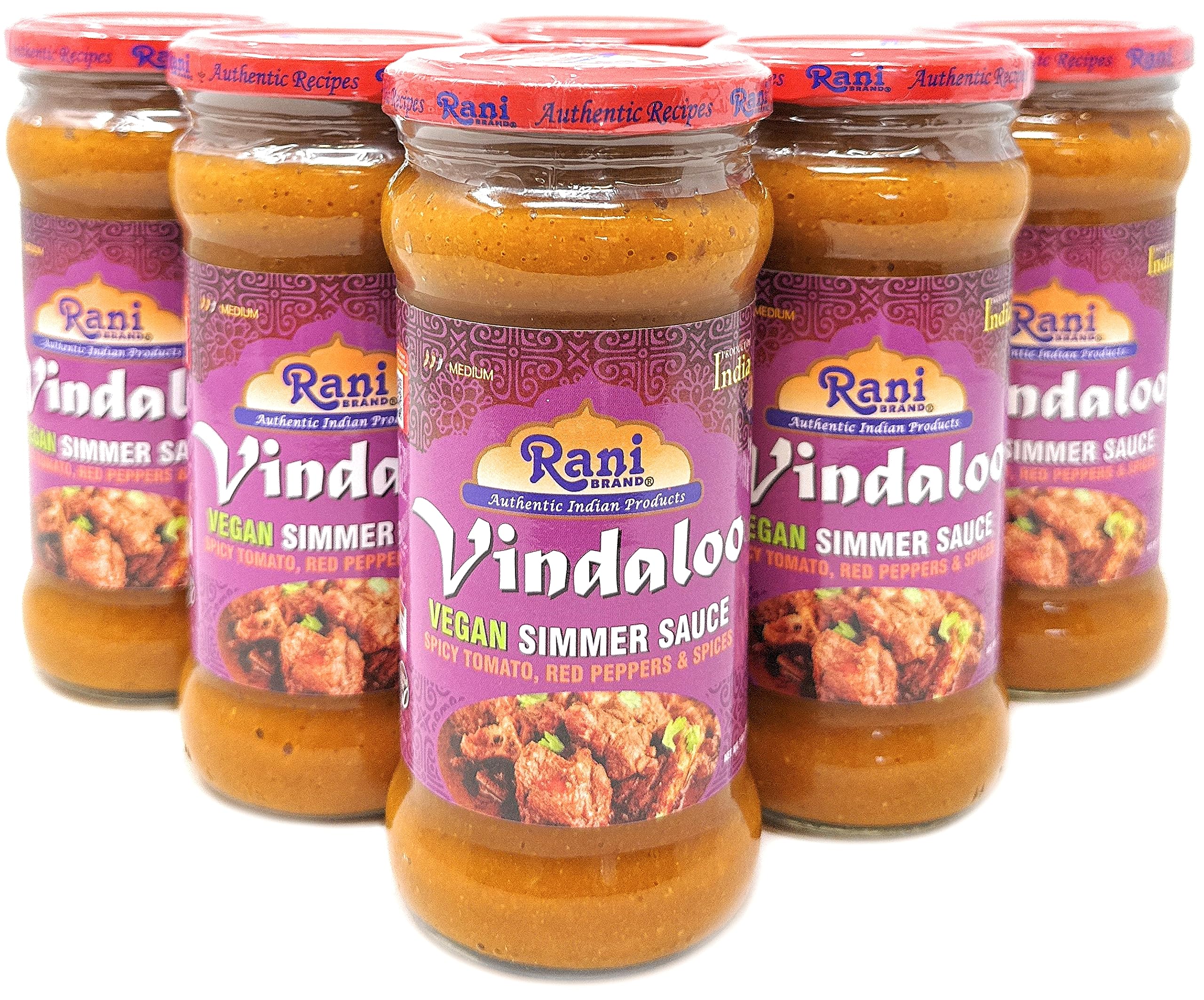 Rani Vindaloo Curry Vegan Simmer Sauce - Spicy Tomato & Pepper, 6 Pack