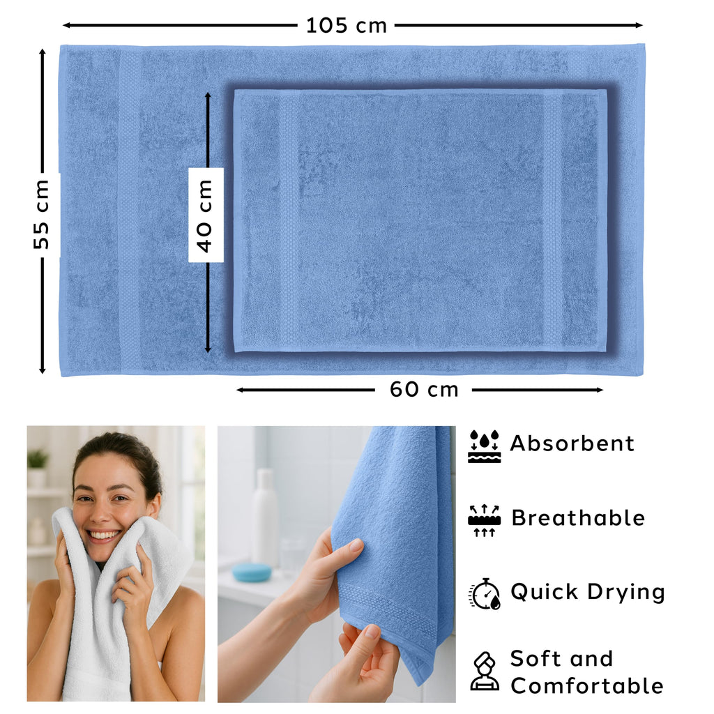 Caleffi Bath Towels, Face and Guest Towel Set, 55 x 100 cm, 100% Cotton - image 3