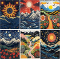 6 Pack Abstract Landscape 5D Diamond Painting Kits - 12x16in
