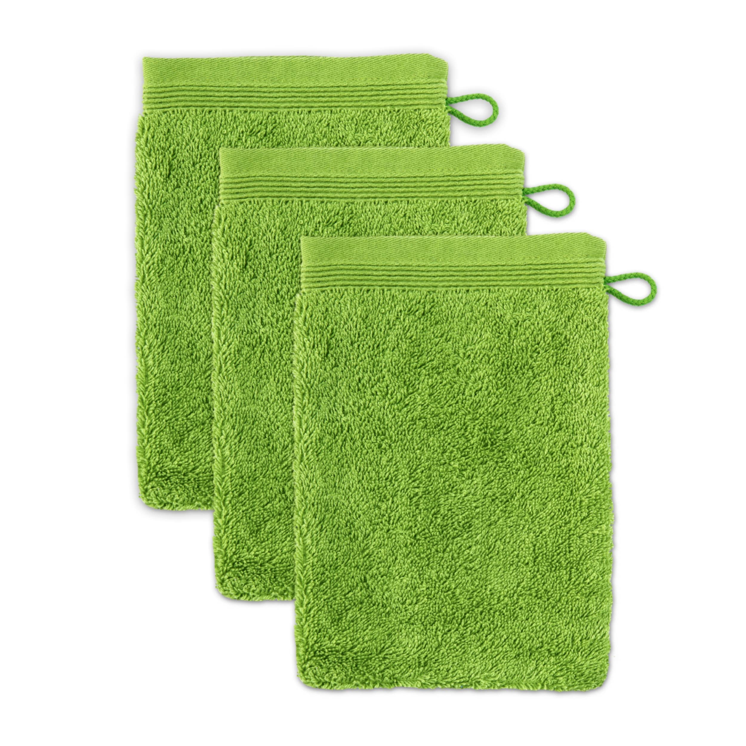 Möve Superwuschel Waschhandschuh 3er-Set | 100% Baumwolle, Peridot