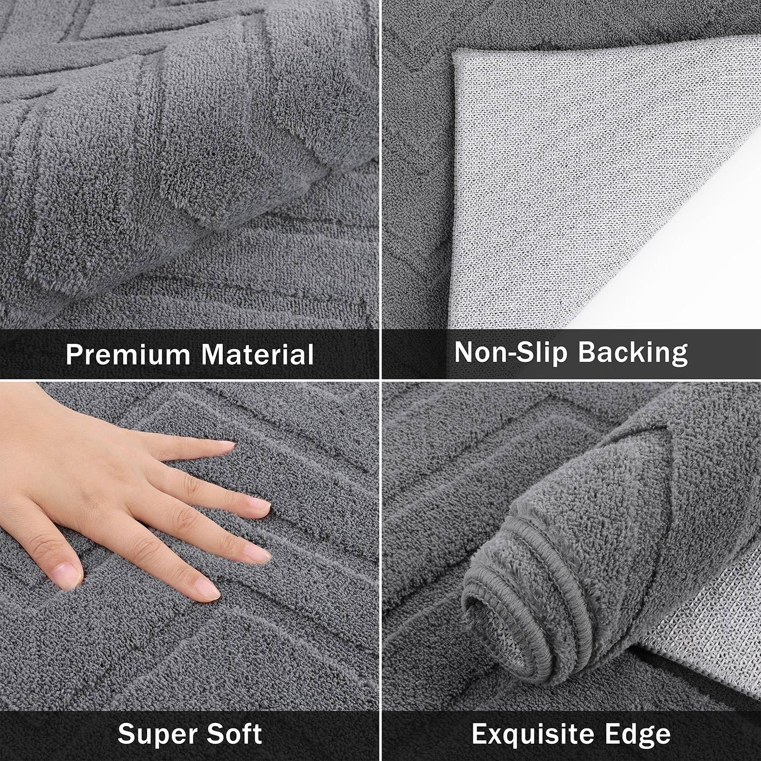 SHACOS Modern Grey Geometric Area Rug | 120x160cm Non-Slip Washable