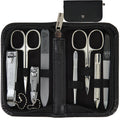 3 Swords Germany 8-Piece Manicure Pedicure Set | Black Leather Case