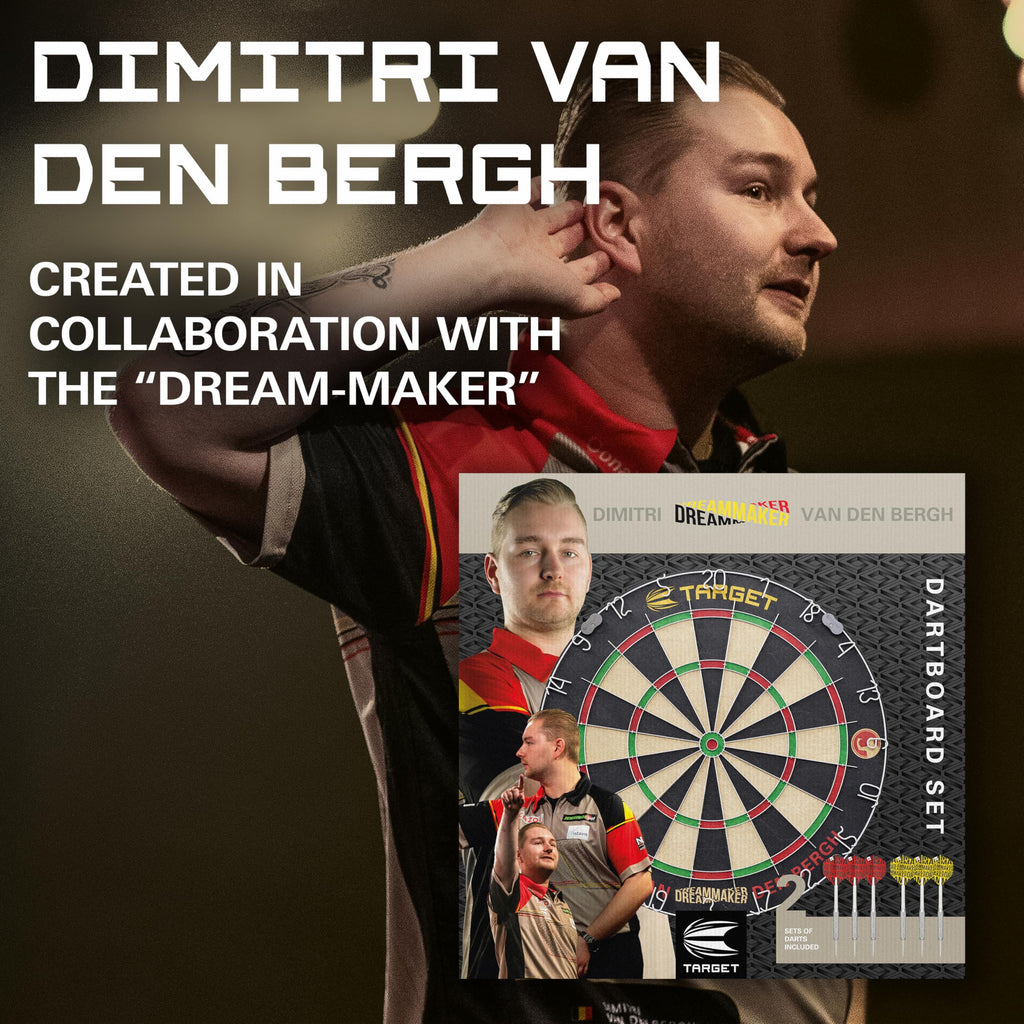 Target Darts Dimitri Van den Bergh Dartboard Set | Sisal Board & 6 Darts
