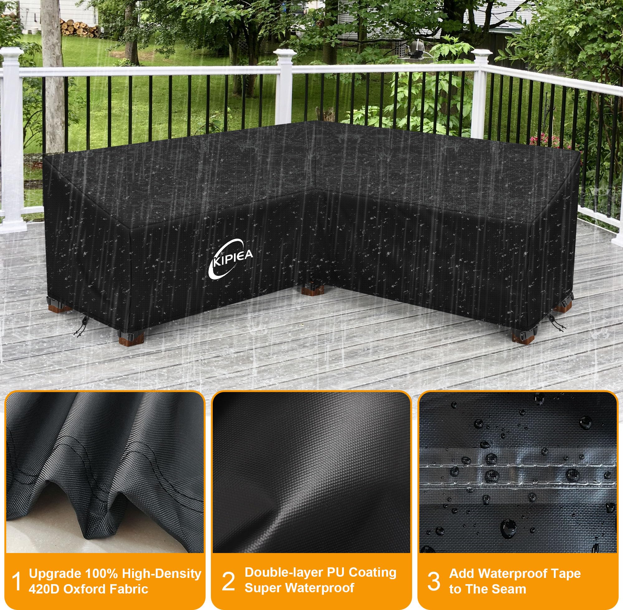 Kipiea V-Shaped Garden Furniture Cover | 420D Waterproof Oxford Fabric