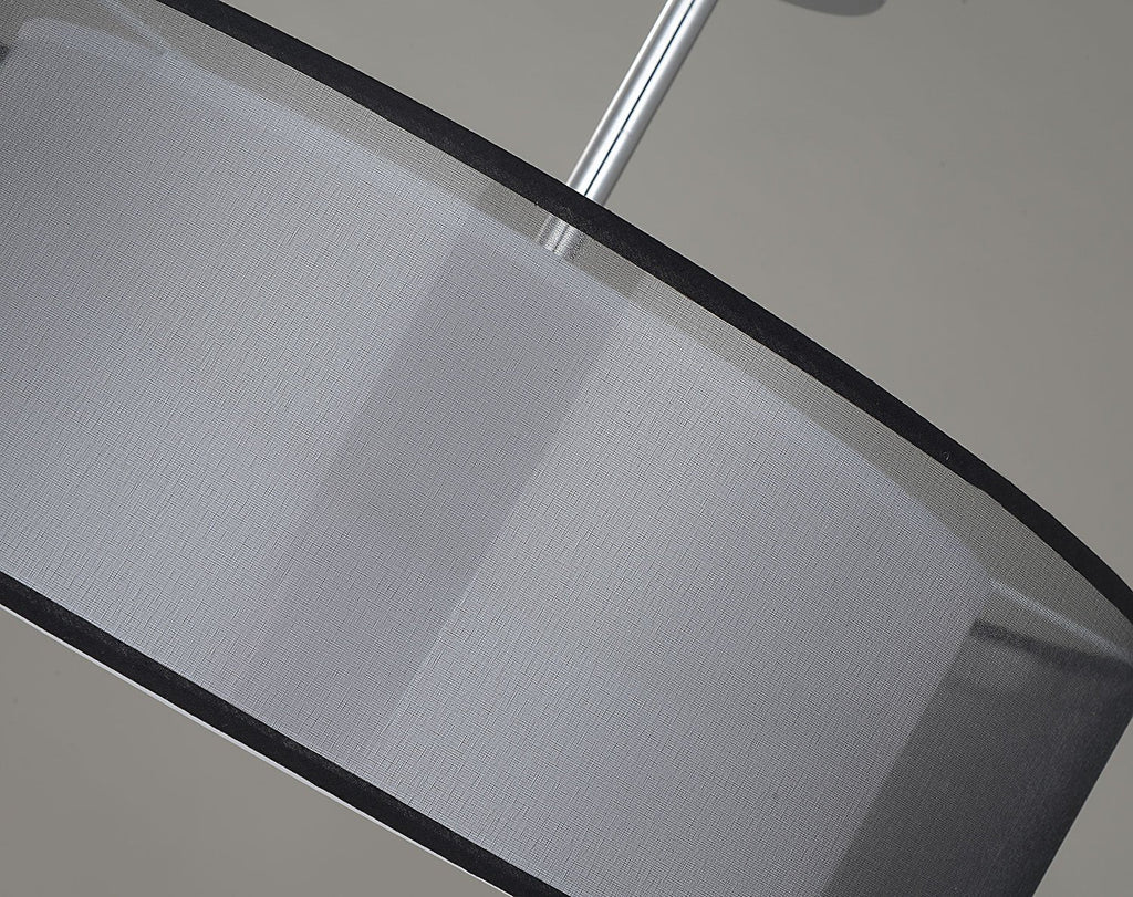 SPARKSOR Modern 2-Tier Black Fabric Drum Pendant Light – 50cm Ceiling Lamp
