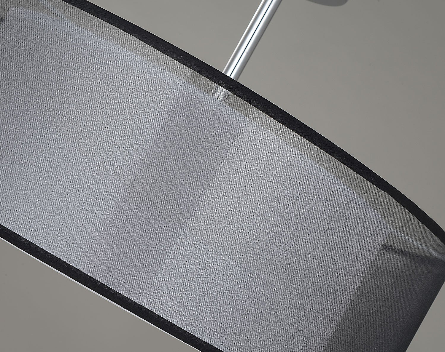 SPARKSOR Modern 2-Tier Black Fabric Drum Pendant Light – 50cm Ceiling Lamp