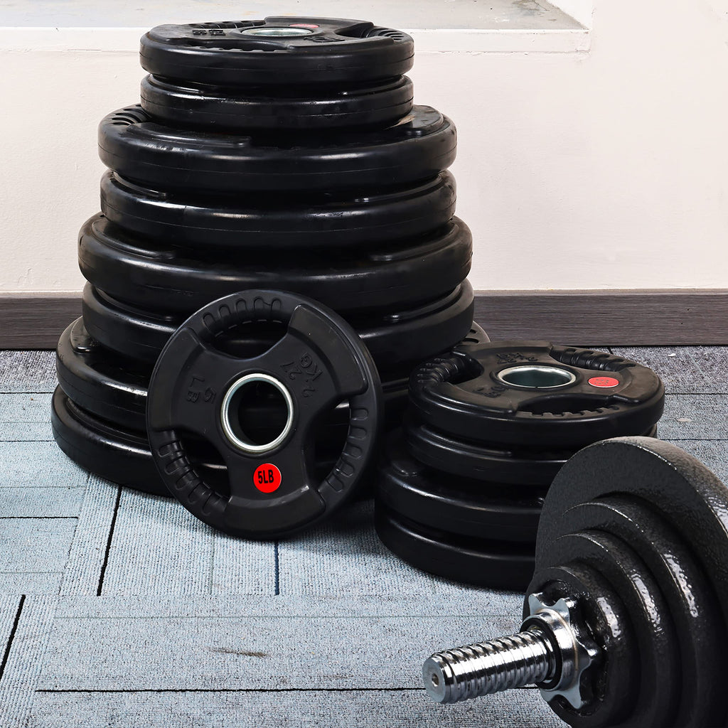 Signature Fitness 45LB Olympic Cast Iron Weight Plate Set - 2-Inch