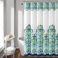 Lush Decor Clara Boho Paisley Fabric Shower Curtain - Blue/Green, 72x72