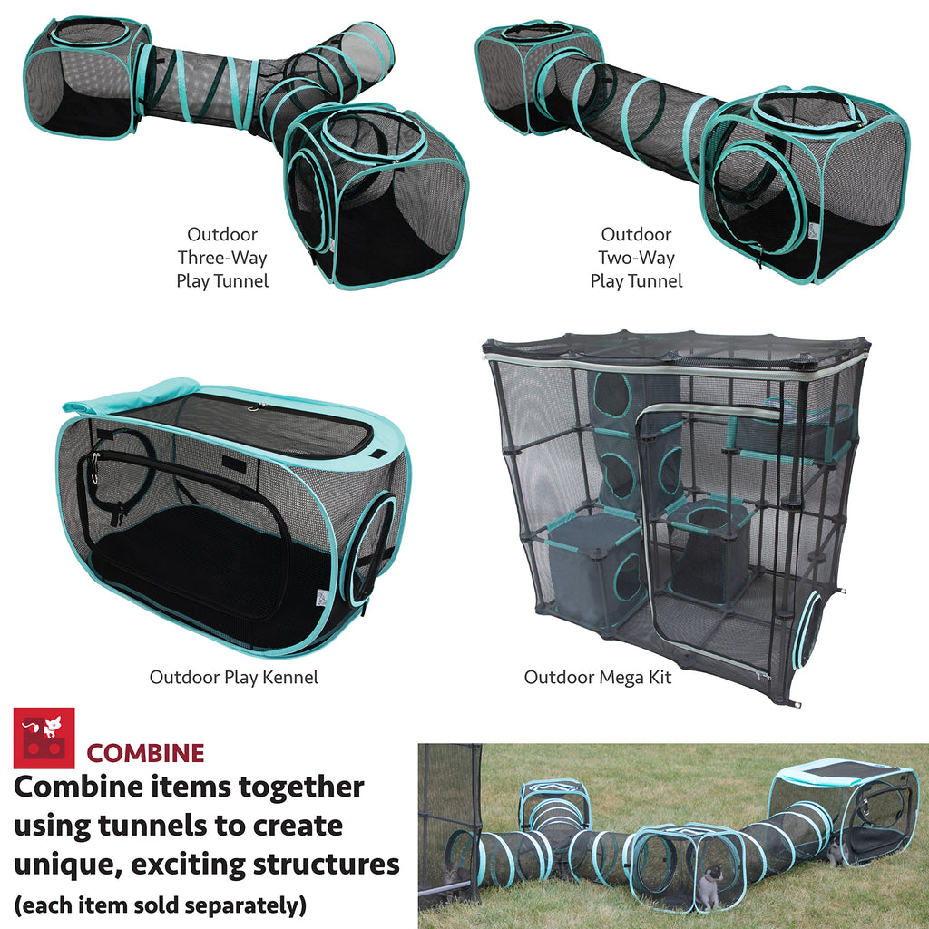 Kitty City Mega Kit Cat Furniture – Indoor/Outdoor Mesh Tunnel & Kennel