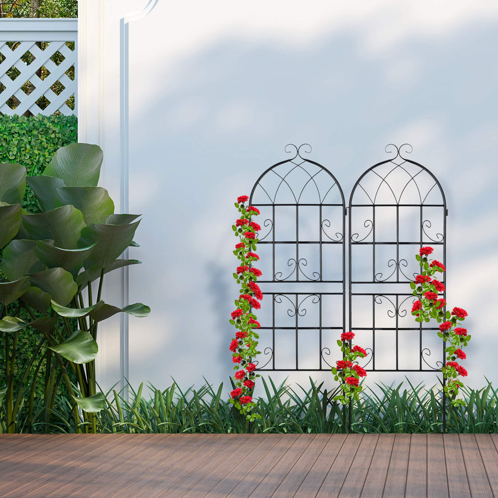 Relaxdays Metal Trellis Set of 2 – Vintage Iron Climbing Plant Support