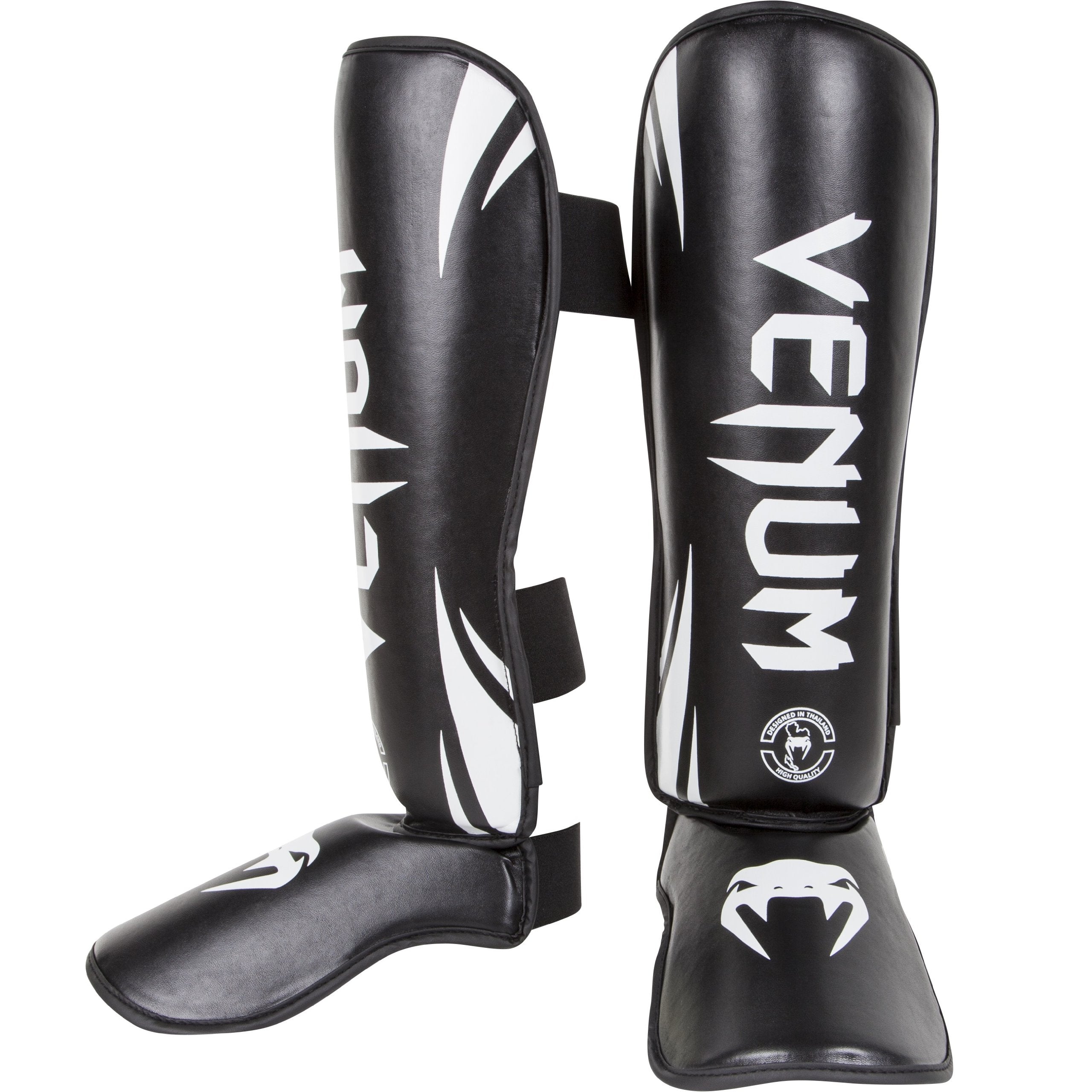 Venum Challenger MMA Shin Guards – Synthetic Leather – Black, Medium