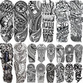 COKTAK Full Arm Temporary Tattoos – 20 Sheets Tribal Maori Sleeve Designs