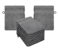 Betz Premium Cotton Wash Mitts – 10-Piece Terry Facecloth Set, Grey