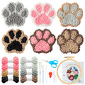 WATINC 22PCS Punch Needle Coaster Kit – DIY Claw Pattern Embroidery Set