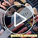 ROXON 4-in-1 BBQ Tool Set | Stainless Steel Spatula, Fork & Tongs – Grey