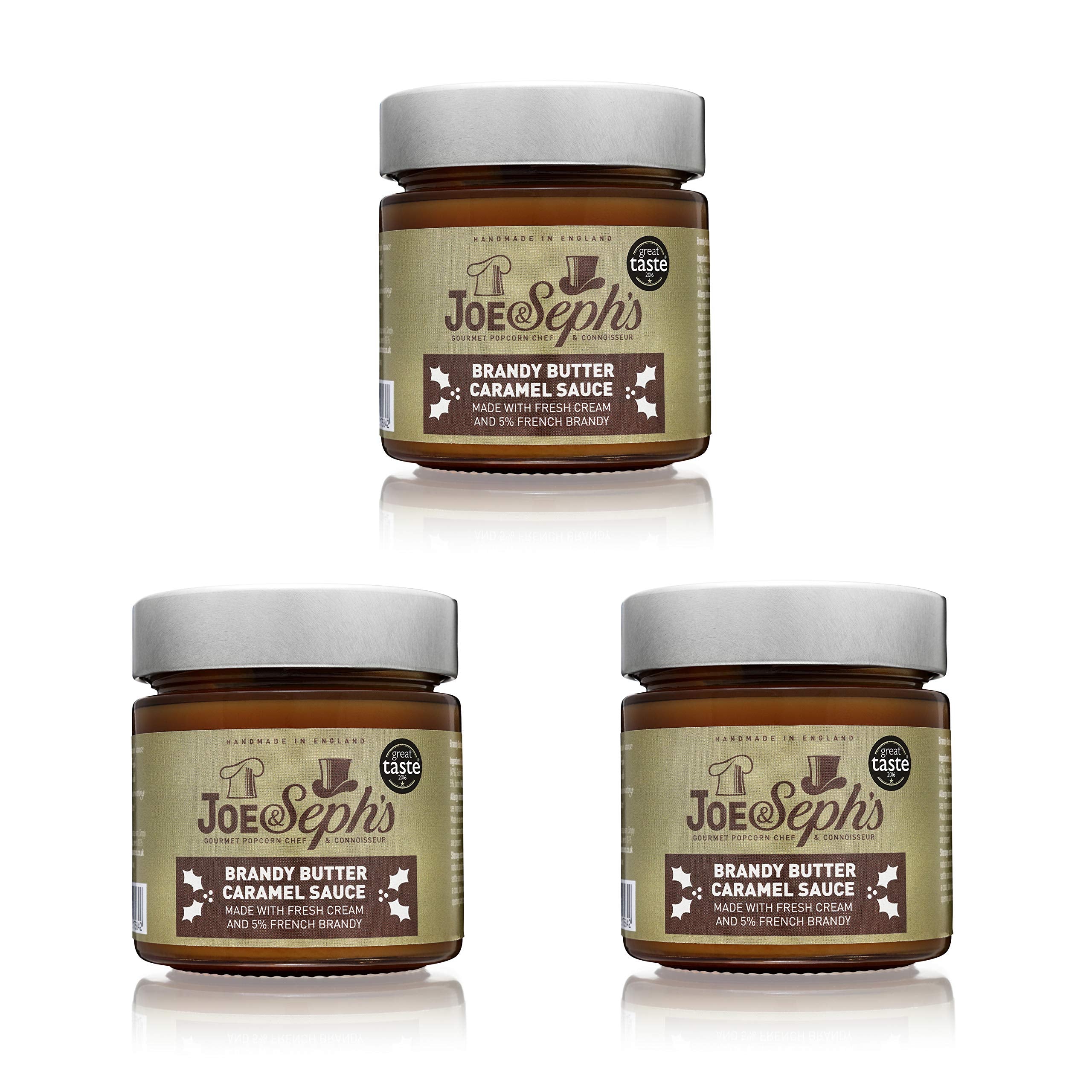Joe & Seph's Brandy Butter Caramel Sauce - 3 x 230g Gourmet Jars