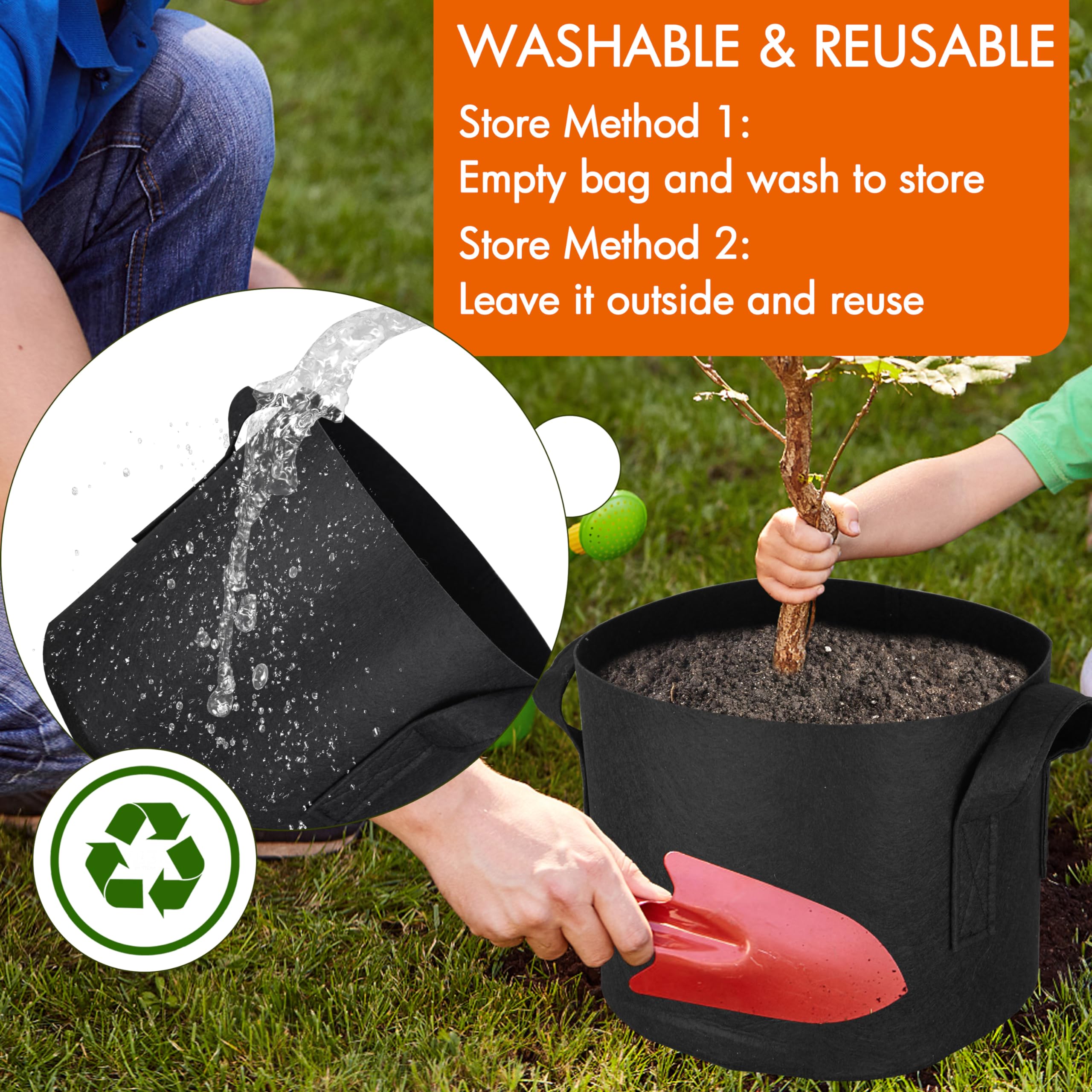 Gardzen 20 Gallon Grow Bags – 6-Pack Heavy Duty Aeration Fabric Pots