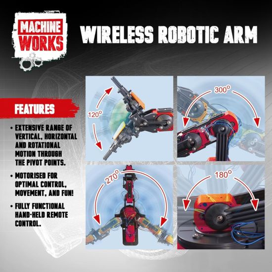 Machine Works Wireless Robotic Arm Kit – 175-Piece STEM Building Set