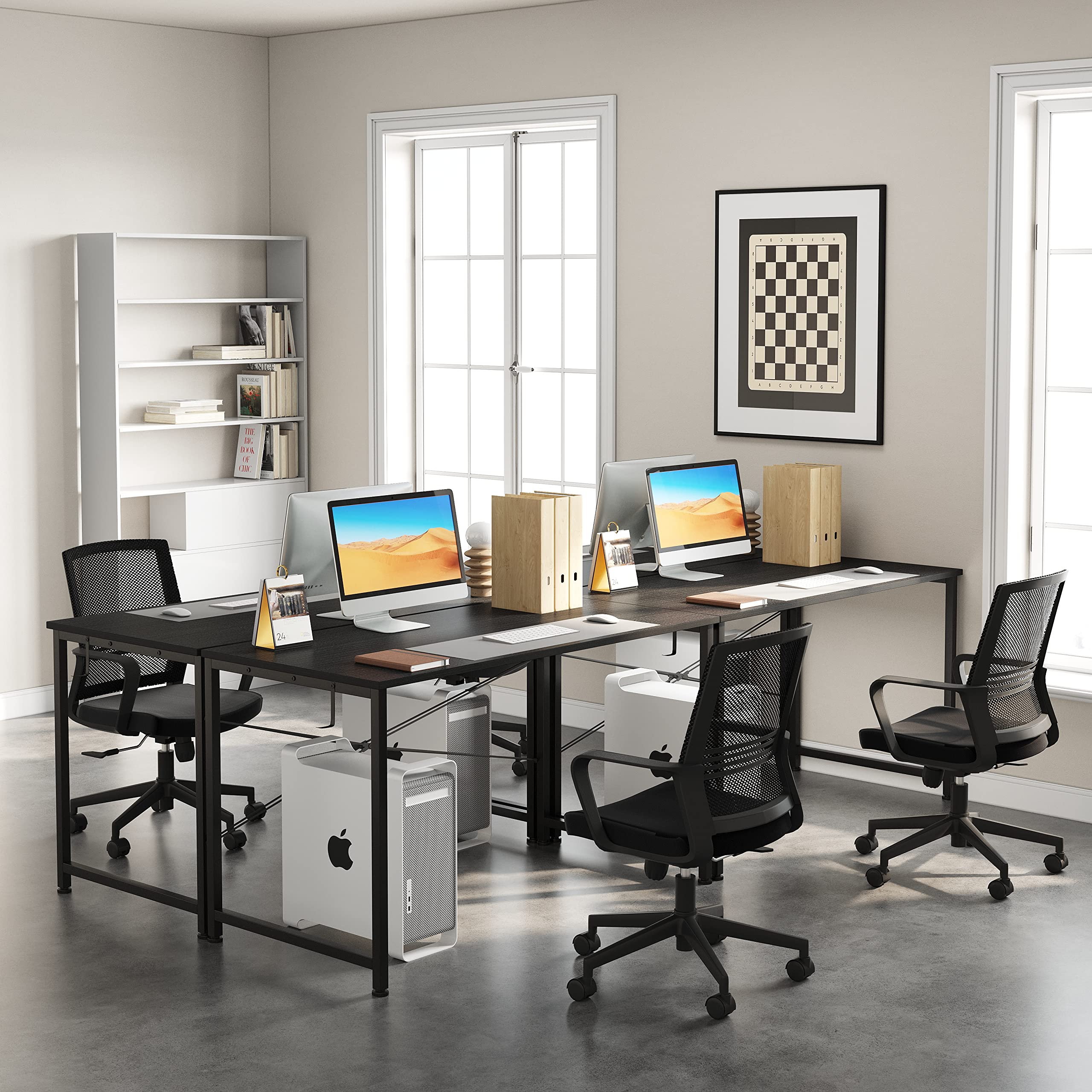 Flrrtenv 80cm Computer Gaming Desk | X-Shaped Metal Frame | Modern Black