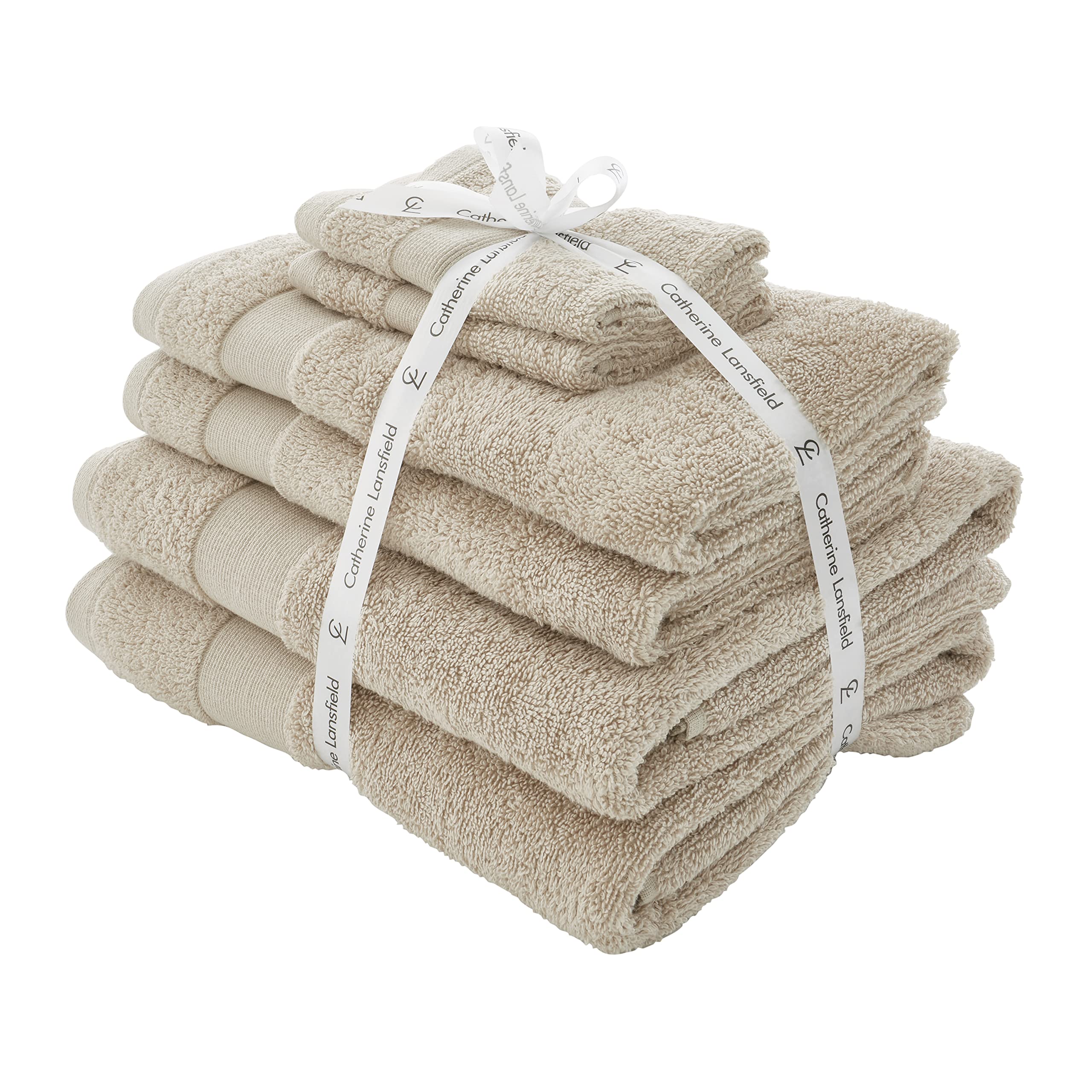 Catherine Lansfield 6 Piece Cotton Towel Bale – Natural Antibacterial