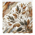 Abakuhaus Fabric Shower Curtain | Autumn Leaves Marble Print | 175 x 200 cm