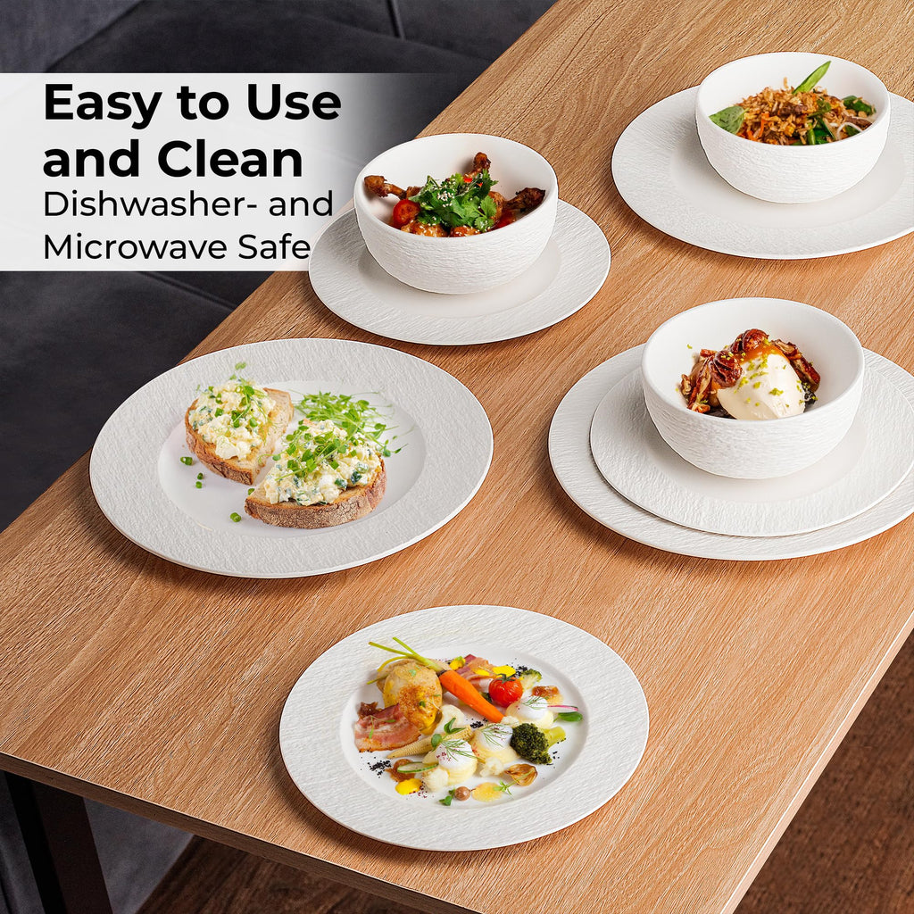 MIAMIO Oasis Ceramic Dinner Plates – 23cm Matte Stoneware Set of 4