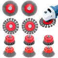 Idong 10PCS Wire Brush Set for Angle Grinder – M14 Steel Cup Wheel