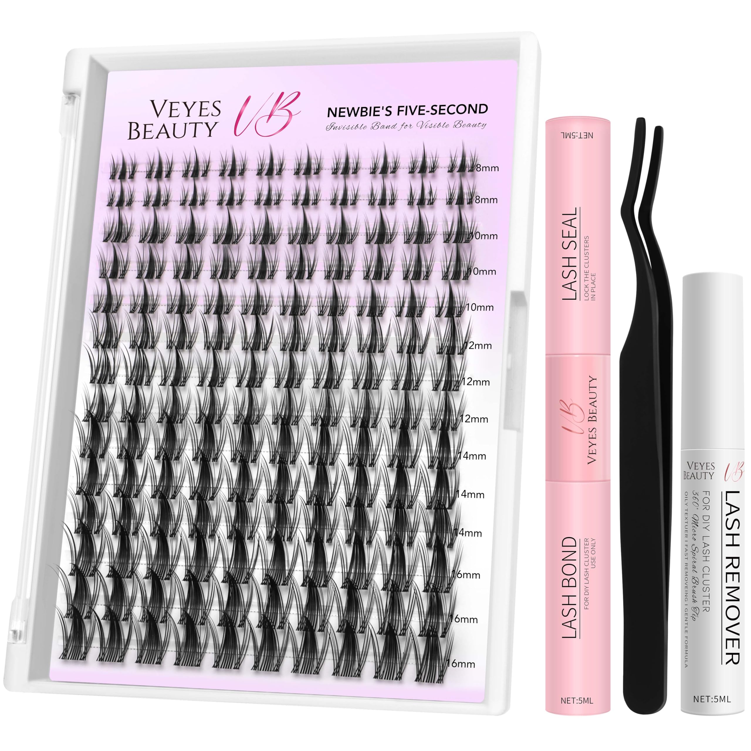 VEYESBEAUTY Cluster Lashes Kit | Wispy Manga DIY Extensions (8-16mm)