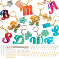 Mocoosy 182 Pcs Alphabet Resin Moulds Kit – Silicone Keychain Making Set