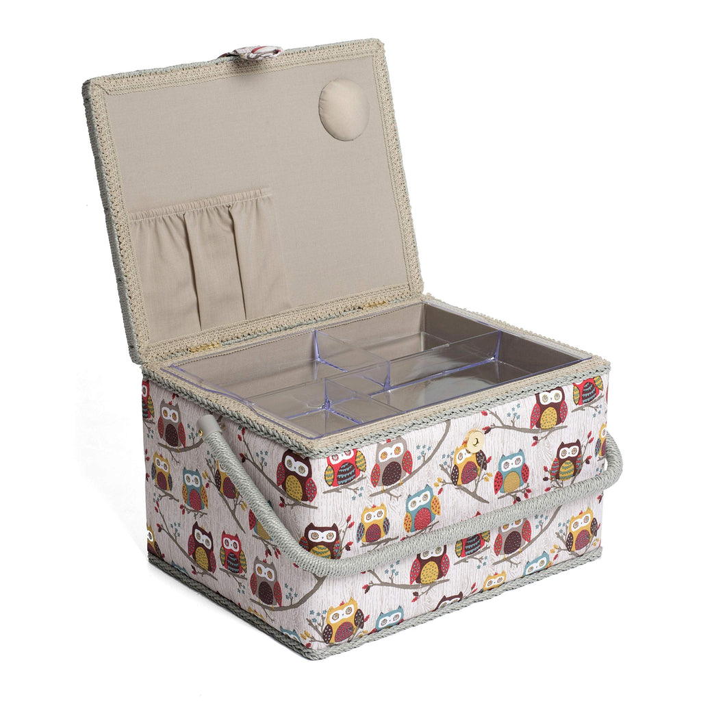 HobbyGift Large Sewing Box – Hoot Fabric Craft Storage Organizer