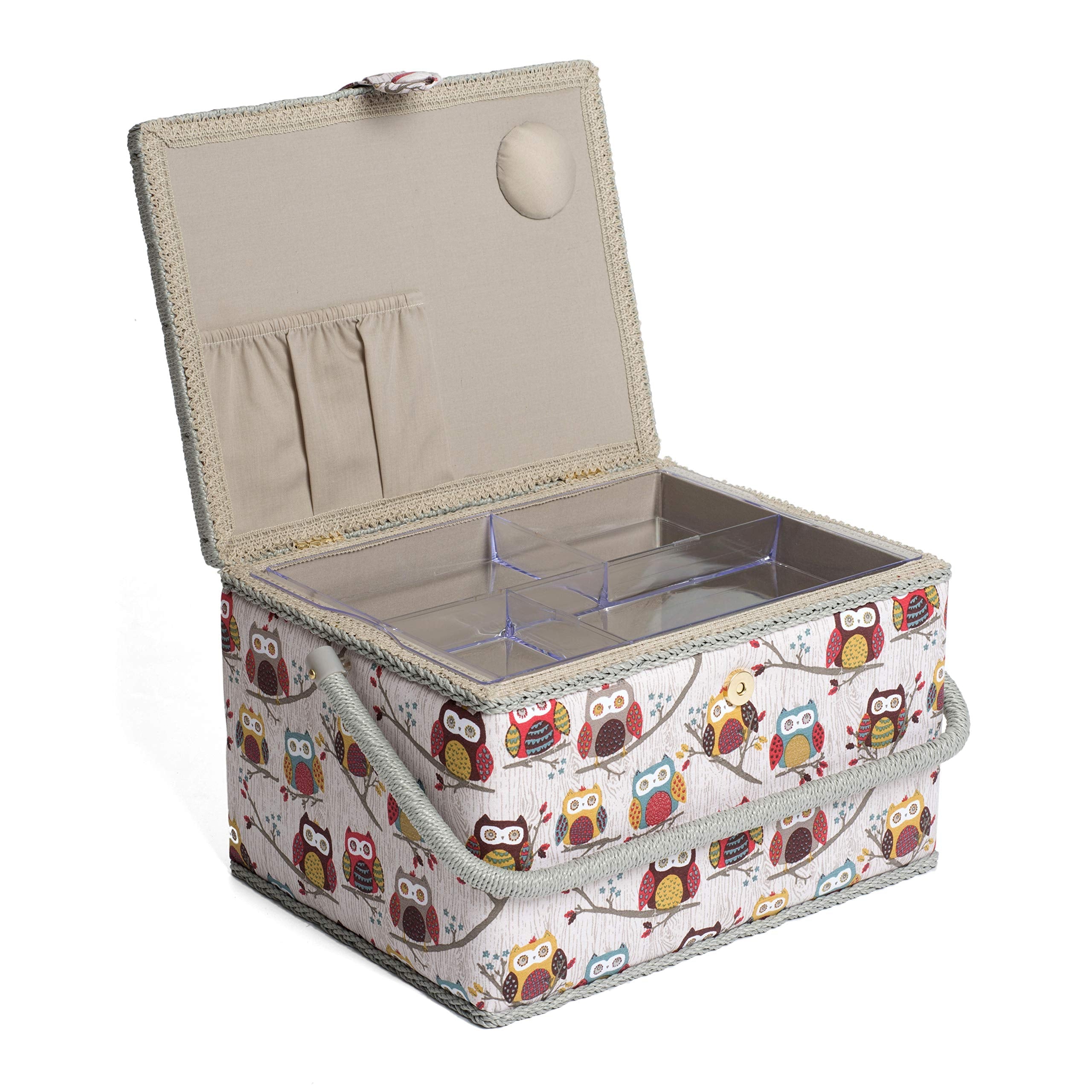 HobbyGift Large Sewing Box – Hoot Fabric Craft Storage Organizer