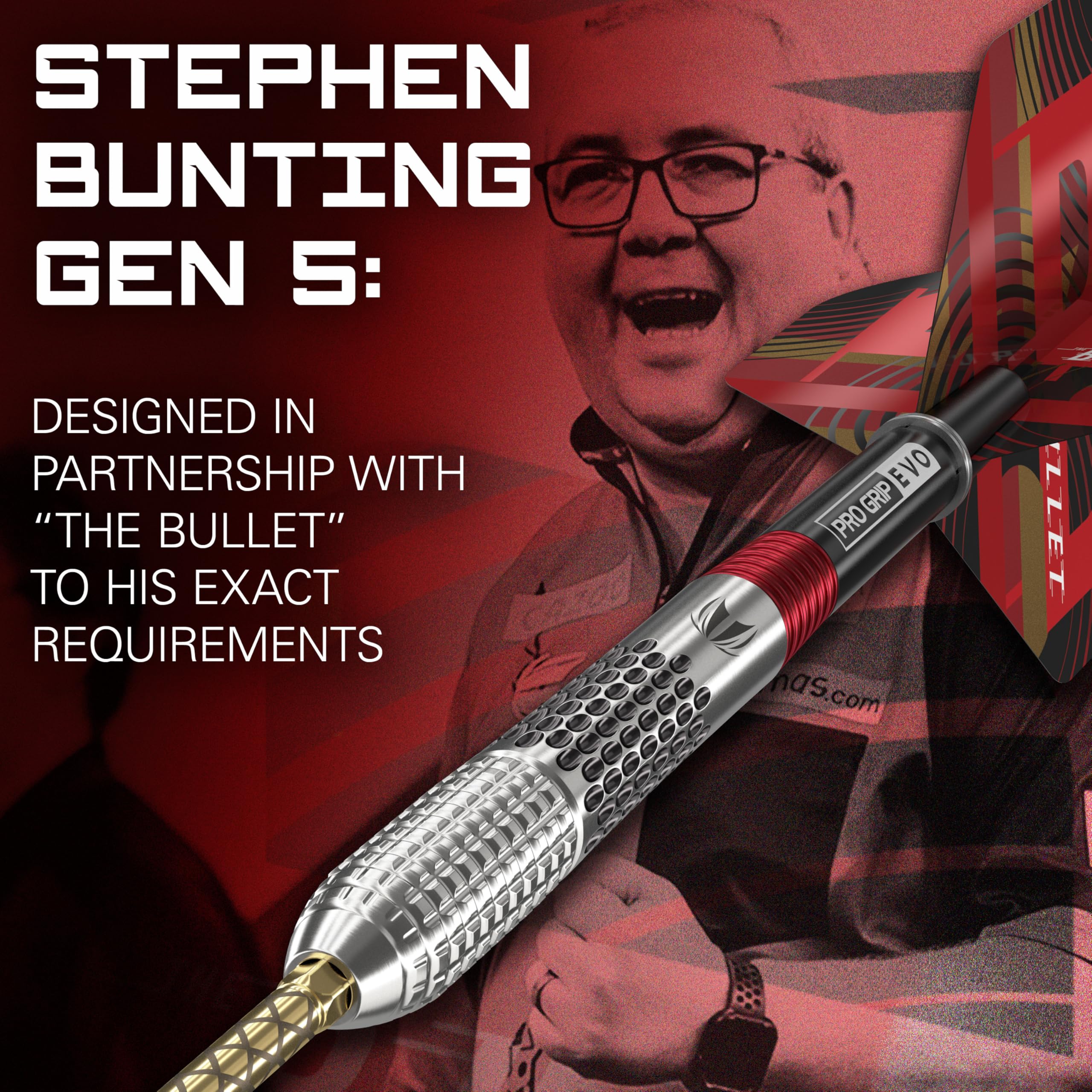 Target Darts Stephen Bunting G5 95% Tungsten Steel Tip Dart Set - 25g