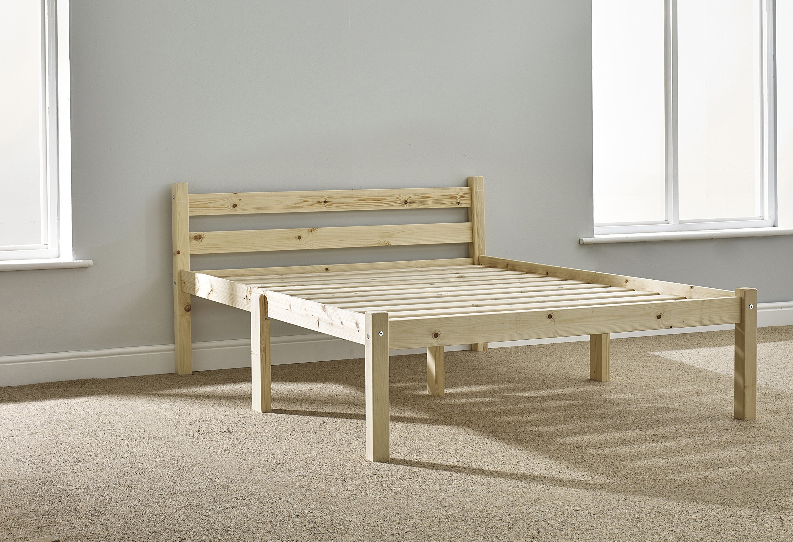 Strictly Beds Cleveland Heavy Duty Solid Pine Bed & Sprung Mattress, 4ft