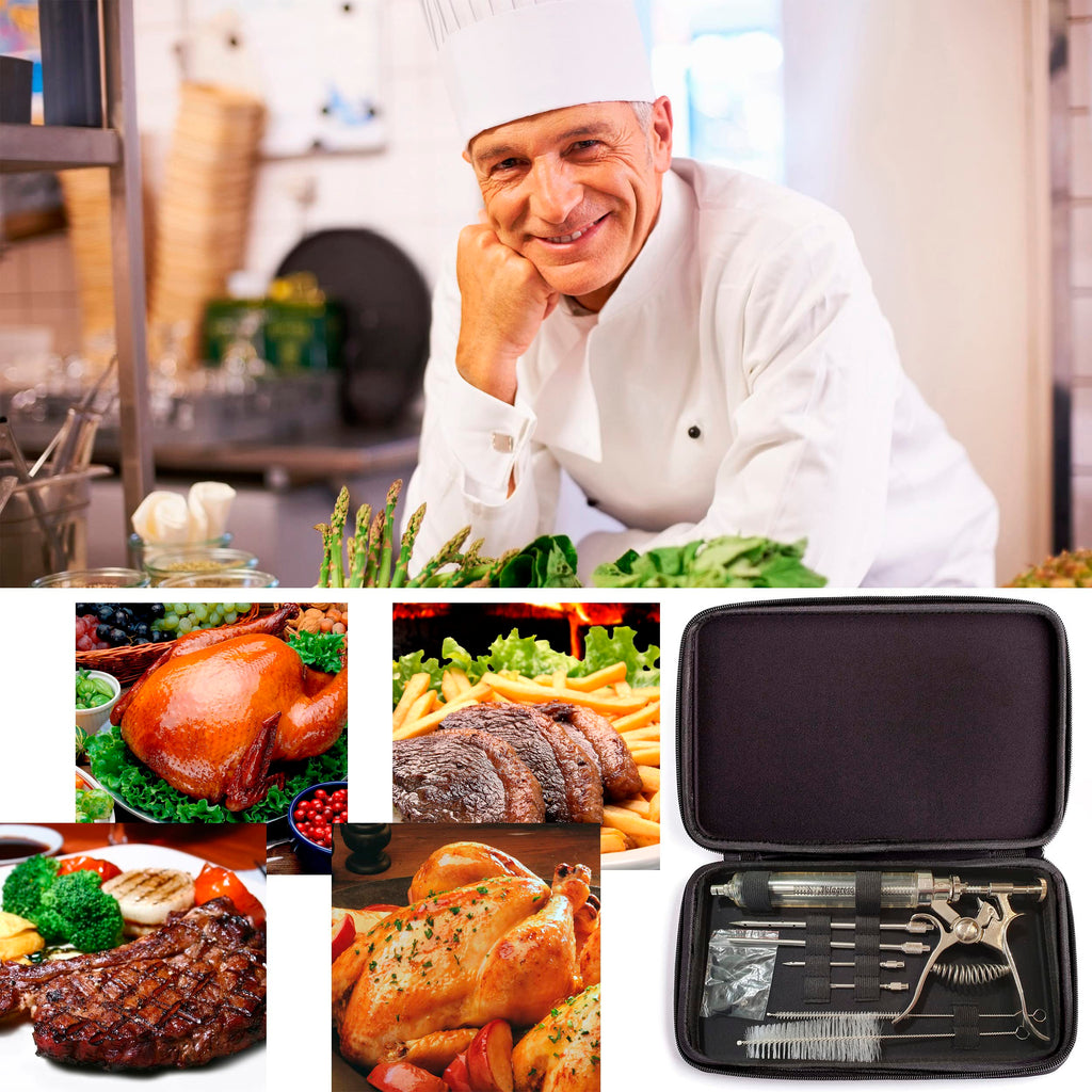 Stainless Steel Meat Injector Kit with 3 Marinade Needles